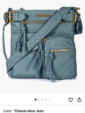 Montana West Classic-Blue Jean Crossbody with Gold Hardware